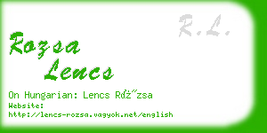 rozsa lencs business card